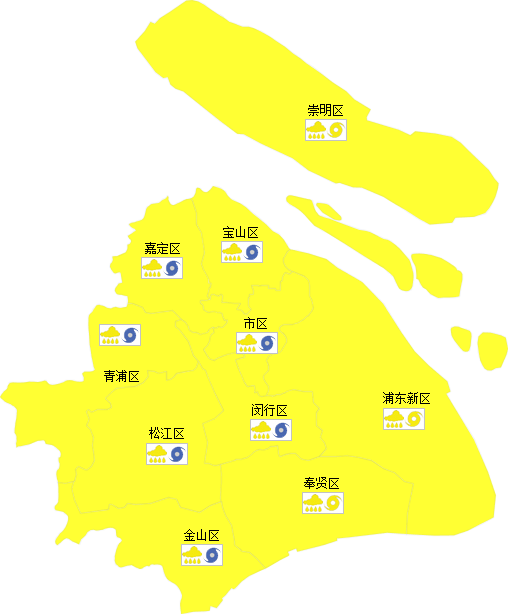 上海多地发布台风黄色预警信号 预警升级请注意防范