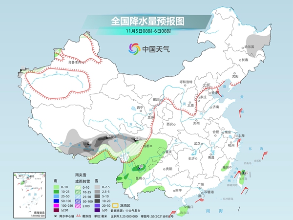 西南地区雨雪频繁局地或有暴雪 江淮江南等地加入降温行列