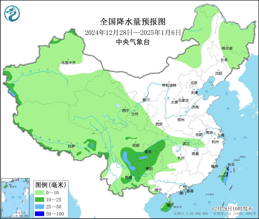 全国大部降水偏少气温偏高 2025年1月1-3日，冷空气影响中东部地区