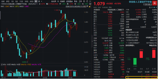 算力大订单频现，铜牛信息领涨逾13%，创业板人工智能ETF华宝（159363）强势翻红！资金频繁加码